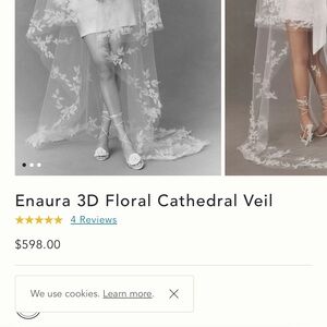 Enaura 3D Floral Cathedral Veil